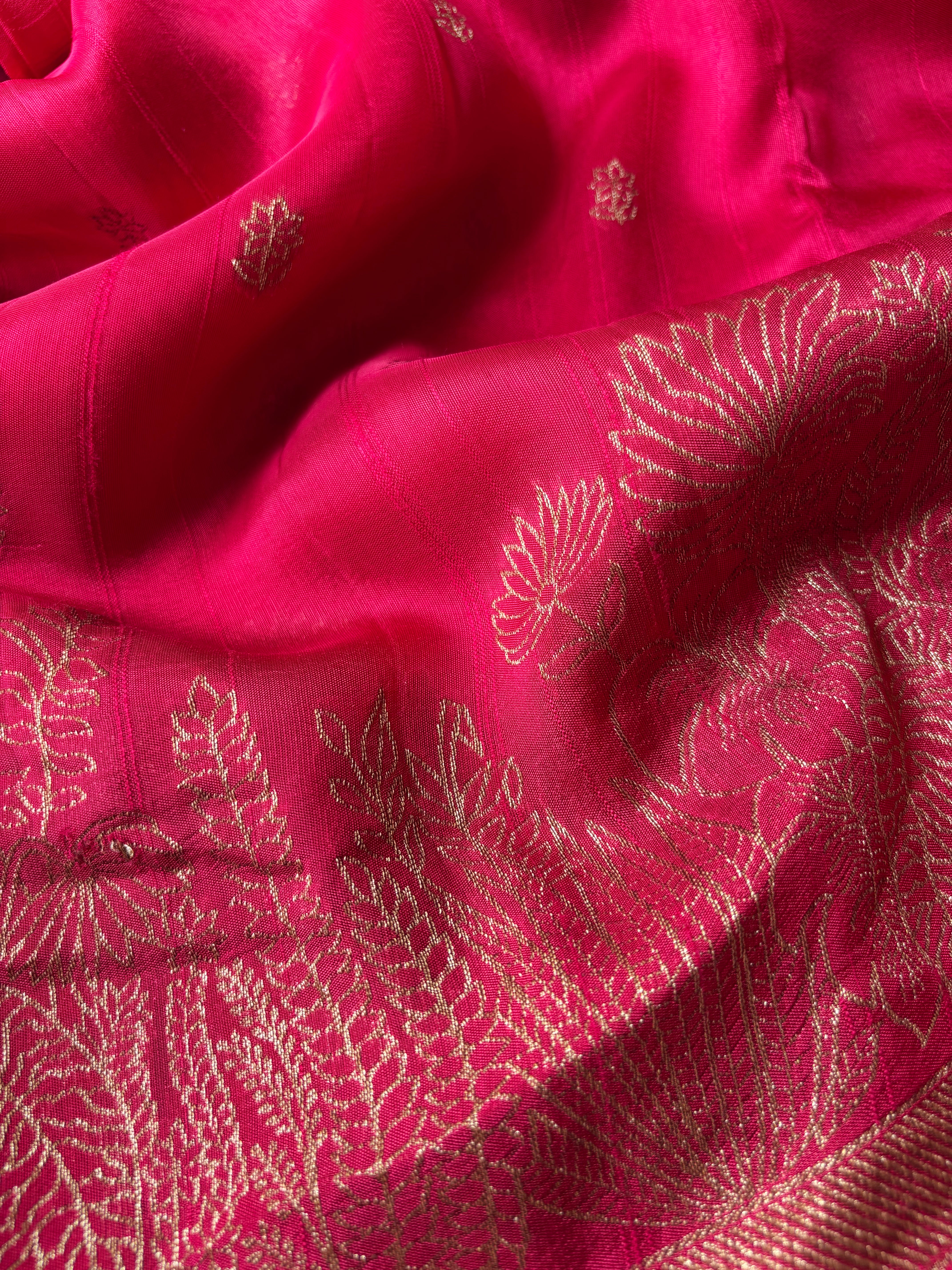 Red Blended Raw Silk Saree